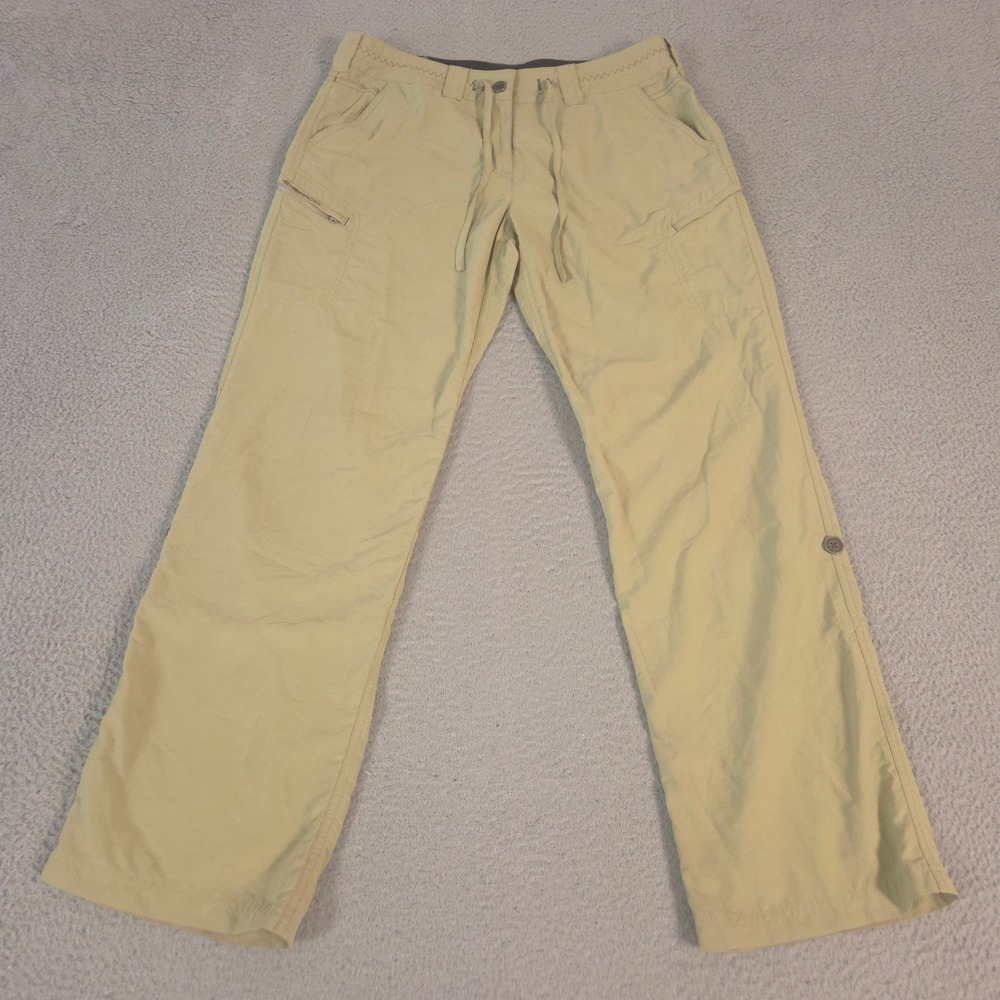 ExOfficio Pants Womens 12 Tan Straight Nomad Roll-Up Nylon Cargo Hiking Travel